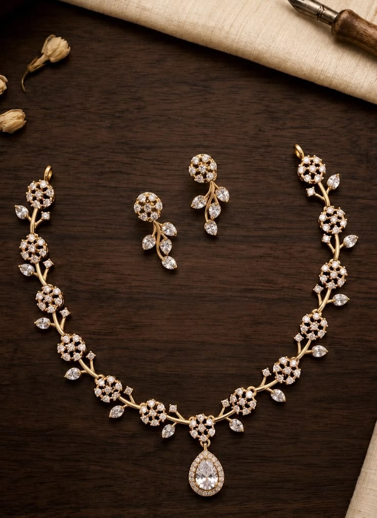 White Necklace Set/ Wedding Necklace Set/ Necklace Designs
